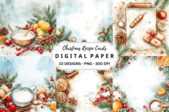 Christmas Recipe Cards Backgrounds: Your Festive Design Toolkit