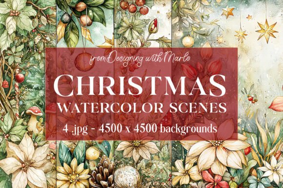 Christmas Scenes Backgrounds, Set 22: Festive Design Foundations