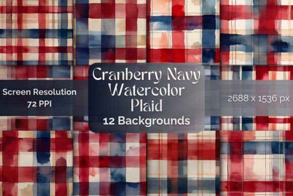Cranberry Navy Watercolor Plaid Backgrounds: A Designer's Guide