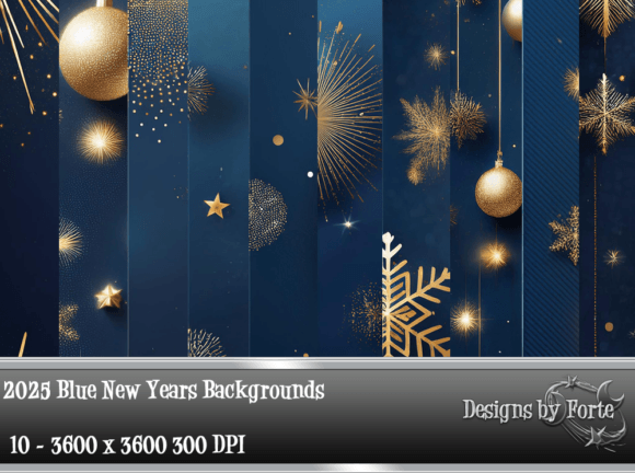 Dive Into the Future: 2025 Blue New Year's Backgrounds