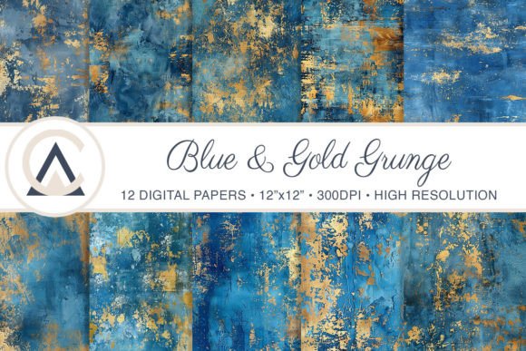 Elevate Your Brand: The Power of Seamless Blue & Gold Grunge Textures