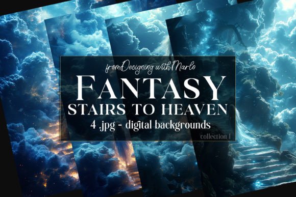 Fantasy Stairs to Heaven Backgrounds 1: A Designer's Gateway