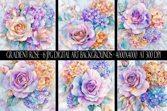 Gradient Rose Backgrounds: A Digital Art Paper Collection for Modern Design
