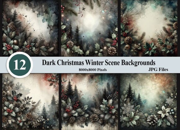 Set the Mood: Dark Christmas Winter Scene Backgrounds