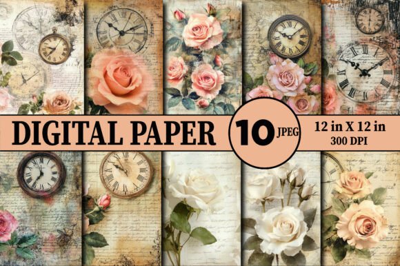 Timeless Beauty: Vintage Floral Rose Flowers Backgrounds