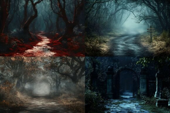Unleash Eerie Ambiance with Haunted Forest Photo Backgrounds