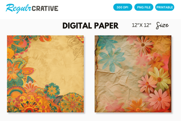 Unleash Your Groovy Side with Hippie Paper Digital Backgrounds