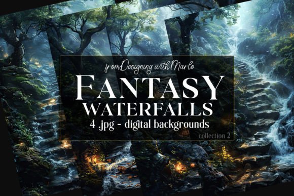 Unlock Creative Worlds with Fantasy Waterfalls Backgrounds, C2